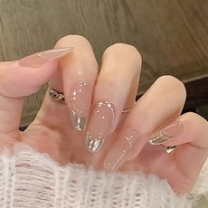 穿戴甲甲片高級感手工法式豹紋貓眼美甲片女士預製假指甲, 1個, BY1553精金良玉:手工甲M碼#10片/袋