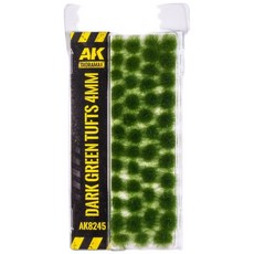 AK模型場景素材：自黏植物青苔，4mm迷你深綠色系，DIY模型配件, 深綠色, 1個