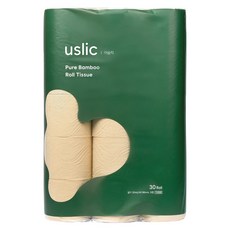 어슬릭 뱀부 무표백 화장지 휴지 화장지 물에잘녹는 이중포장, 1개, 30롤, 30m