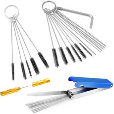 베술렌 5세트 카뷰레터 청소 키트 박스 바늘 1개 브러시 11개 육각 렌치 토치 팁 먼지 청소기 세트 카본 제트 제거 도구 ATV 자동차 오토바이에 적합