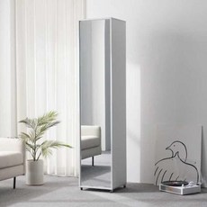 아도라퍼니처 수납옷장 이동식 거울 행거 옷장 400, 화이트, 화이트