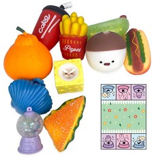 [말랑이 세트]모음전 주물럭 클레이 스퀴시 슬라임 스트레스 해소 장난감, 03. 냠냠세트 10종, 1개