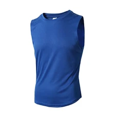 2025 여름 피트니스 조끼 남성용 단색 스포츠 캐주얼 라운드넥 메쉬 조깅 슬림 통기성 트레이닝