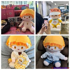 桃園出貨 鬼滅之刃 我妻善逸 屬性 40公分 棉花娃娃 動漫同人 動漫周邊 換裝 公仔 玩偶 床頭擺件 擺飾 交換禮物, 1個, 隨機衣服＋隨機褲子＋腮紅,40 公分