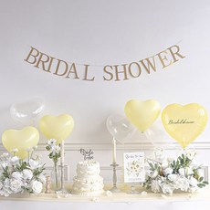 파티몬 브라이덜샤워 하트 풍선 소품 가랜드 홈 파티 용품 슬림 심플 옐로우, 1개, 브라이덜샤워 슬림 심플 풍선 8종 - 옐로우