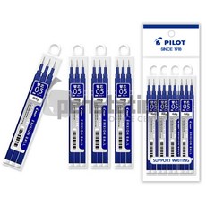파이롯트 프릭션 지워지는 노크 볼펜 청색/적색 리필심 4개 세트, 0.5mm 리필 청색(3개입) 4개 세트