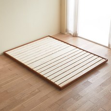 아이앤 슈엘라 원목 저상형 슈퍼싱글 침대 프레임 OT, 브라운