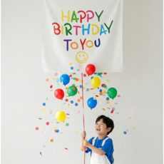 서프라이즈 현수막 풍선 생일 세트, 1개, 스마일