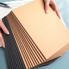 크라프트 노트 A5 / 무지 줄 공책 단어장 종합장 수첩 크라프트지 140x205mm, 베이지/무지