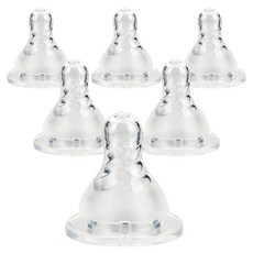 Dr.Brown's Wide-Nick 아기 젖병 및 유리병용 실리콘 젖꼭지 레벨 2 젖꼭지 중간 유량 3m 이상 6개입, 레벨 3,6개월 이상