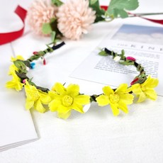 화관 꽃 셀프 웨딩, 화관B타입-옐로우