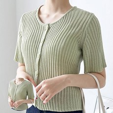심플 니트 여성 얇은가디건 골지 반팔 A 여자가디건 가디건코디, 1개, 1g, 1L