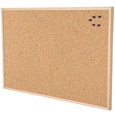 Go4Cork 프레임 코르크 게시판 - 59.9 x 39.9cm(23.6 x 15.7인치) | 벽걸이 프리미엄 양면 소나무 프레임 에코 코르크 메모장 | 사무실 가정 교실 정리