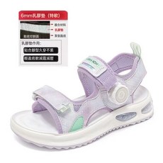 DFMEI 女童涼鞋新款夏季鈕釦兒童女孩鞋子中大童軟底防滑夏款沙灘鞋