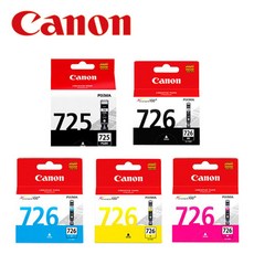 Canon 墨水匣, 725BK+726BK/C/M/Y 原廠墨水超值組(5顆入), 1套
