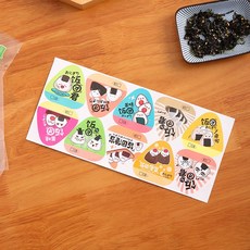 삼각김밥 포장지 1000매 삼각 축제 봉투 포장 스티커 소풍 일본식 특수 종이 식품 등급용, 1개, 스티커 1개 (샘플)
