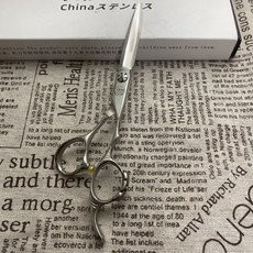 專業美髮剪刀 6寸 440c 銀色手柄 寶石軸承, 1個, 如圖所示