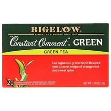 빅엘로우 콘스탄트 코멘트 녹차 티백 20개입 (6팩) Bigelow Constant Comment Green Tea Bags 20 ct (Pack of 6), 33g