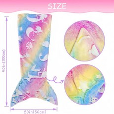 저울 인어 꼬리 공주 싱글 침대용 플란넬 4 착용 담요 침낭 소파 낮잠, 1개, K. 해파리 인어 야광모델 신축성 없음