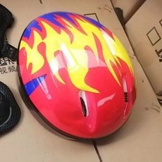 兒童護具六件套自行車平衡車滑板滑冰男女通用, 彩色頭盔, 1個