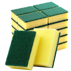 다이노 주방 수세미 초록 양면 스펀지, 1개, 20개입