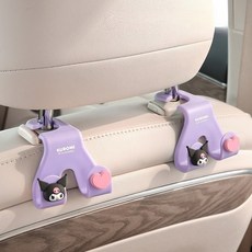 산리오 차량용 가방걸이 귀여운 캐릭터 쿠로미 자동차 헤드레스트 다용도 후크 걸이 거치대, 헬로키티-차량용다용도후크걸이