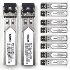 1쌍 1.25G BIDI SFP 네트워크 트랜시버 모듈 1.25기가비트 싱글 모드 LX SM 1310nm 1550nm 20km 라우터 카드 스위치 방화벽 등을 위한 단일, 1000Base-SX: 550m, 10 Pack