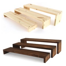 화분정리대 진열대 받침대 원목다이, 차콜브라운, 소