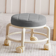 바퀴형 좌식 의자 이동식 낮은 앉은뱅이 무빙 좌식 의자 보조 무릎 인테리어 작업용 가정용 다용도, 그레이