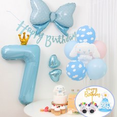 산리오 시나모롤 풍선 생일파티세트, 1개, 7
