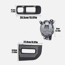 2020-2023 90 랜드로버 디펜더용 프론트 범퍼 LED 안개등 그릴 커버