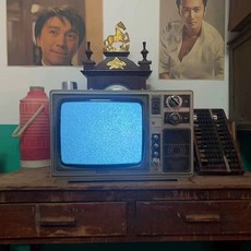 레트로 TV 송출 복고풍 티비 텔레비전 옛날 아날로그, 1개, 14inch 전원가능 스노우플레이크