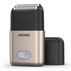 APEXSO 남자 전기면도기 휴대용 면도기 고출력 왕복면도기 건습식 IPX6방수 LED 디스플레이 C타입충전, 블랙 골드, BG7100