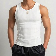 [2PACK] 짐웨어 머슬핏 프론트 컷팅 골지 남자 나시 슬림핏 동남아 여행 운동하는남자