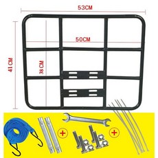 전기 자전거 짐받이 배달통거치대 배달가방거치대 뒷좌석, 1개, 플랫 내경50 38 두꺼운 튜브 16mm