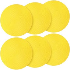 Wlilupah 폴리 스팟 마커 10.2cm(4인치) 바닥 도트 체육관 스포츠 훈련 축구 농구 속도 민첩성 필드 마킹 장비 6개(오렌지) 235554, 옐로우