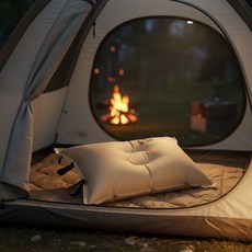 홈앤하비 휴대용 캠핑 자충베개, 1개, 베이지