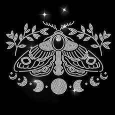 1개 유리 핫픽스 라인스톤 다리미 부착형 아플리케 의상 액세서리 (옷 가방 바지 곤충 장식용) 297x210mm, 혼합색