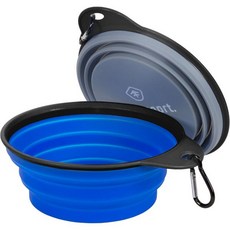 스탠스포트 접이식 실리콘 여행 그릇 - 2개 세트 회색과 파랑 대형, 스탠스포트 접이식 실리콘 여행 그릇 - 2개 세트 회색