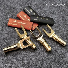 YU AUDIO Y型香蕉插 喇叭線接頭, 1個, 紅色+膠套/1個, 紅色