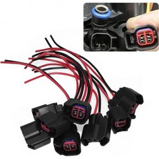 8개 세트 연료 분사기 커넥터 피그테일 2선 배선 하니스 OEM 번호 5013995AA 5161919AA 교체, 8개 세트 연료 분사기 커넥터 피그테일 2선 배선 하니