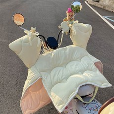 電動車加厚防水擋風被，雙拼色設計，禦寒保暖, 冰爽：透氣：【蛋黃色】,兩麵都能用：【320剋棉+防水耐臟】