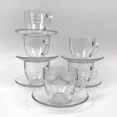 Duralex 強化玻璃杯盤組 220ml, 1個, Gigogne 220ml 6杯+6盤