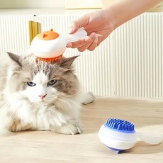 강아지 고양이 목욕 샴푸 브러시 실리콘 마사지 빗 애완동물 정제 털 관리 용품 도구 방지, 오렌지 (012109), 1개