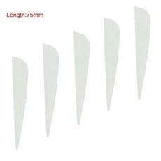 양궁 깃털 1.75/2/3 인치 60 개 6 색 드롭 모양 컷 플레칭 고무 화살 베인 애호가용 플라스틱 플레치, 12 3inch white, 1개