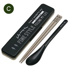 Vintage 。復古家。日本製 Skater 貓咪 黑色 軍綠色 露營 靜音 銀離子 抗菌 環保餐具 (特價), 1個, C, 黑色、軍綠色, 湯匙、筷子、盒