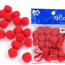 유아 만들기 폼폼이 20mm 빨강 유치원 어린이집, 1개