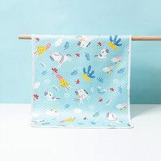 Duc 卡通圖案寶寶墊巾 柔軟親膚 輕巧便攜 多功能用途 精緻包邊, 1個, 1個裝, S208獨角獸-50*70