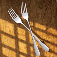 304不鏽鋼加厚湯匙叉子，網紅勺叉，中式勺叉，多功能廚房露營便攜餐具, 1個, 叉子