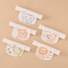 兒童吸汗巾純棉幼兒園隔汗巾寶寶全棉紗布a類墊背中大號止漢, 1個, 27*20cm動物派對  四層五條裝:一個